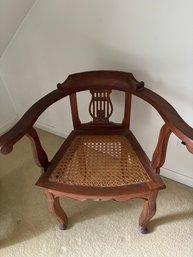 1940s Vintage Child's Arm Chair With Cane Seat