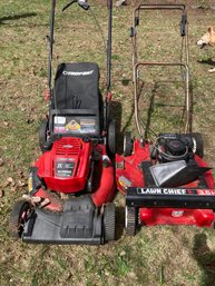 2 Push Mowers Troy Built And A Lawn Chief Briggs And Stratton