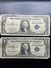 2 $1 Silver Certificates 1935-C, 1935-G