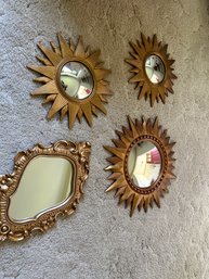 4 Gold Wall Mirrors