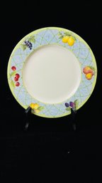 Mikasa Optima Fruit Rapture White Blue Lattice 8' Plates Lot 2 Of 2