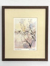 Signed Brent Heighton 'Spring Blossoms' Watercolor Matted And Framed