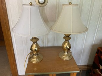 Pair Of Brass Table Lamps