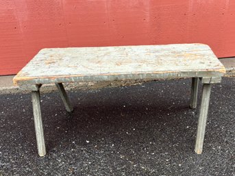 Small Vintage Primitive Painted Bench