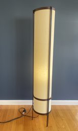 Tall Linen And Metal Floor Lamp