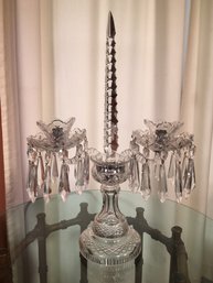 (2 Of 2) One Spectacular WATERFORD Crystal - Lismore Candelabra - We Have Pair - Bid Is For One - Paid $950 Ea