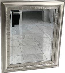 Silver Foil Carved Wooden Mirror