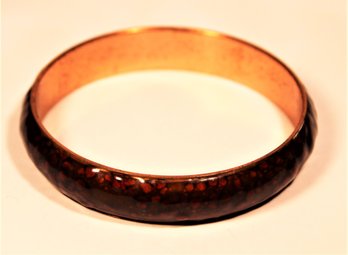 Renoir Mattise Red Enamel On Copper Bangle Bracelet