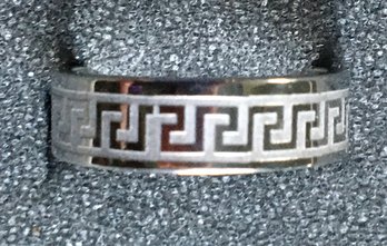 Estate Jewelry Ring 3 - Stainless Steel Egyptian Style Band Ring - Size 8