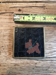 Vintage Leather Scottie Dog Compact