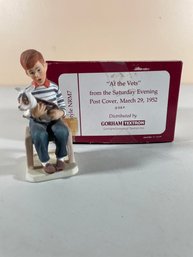 Vintage Norman Rockwell Figurine 'At The Vets' Gorham China Figurine