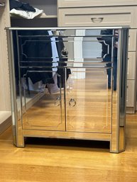 2-Door Mirrored Nightstand With Single Drawer 1 Of 2