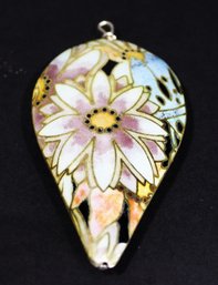 Vintage Large Enamel Cloisonne Pendant Colorful