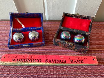 Two Pair Boxes Steel Balls Meditation Baoding