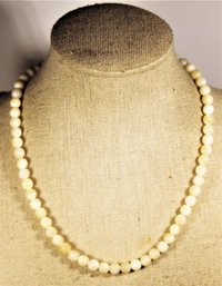 Faux Pearl Glass Beaded Choker Length Necklace 14'