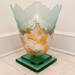 A Very Large Art Glass Vase By Salvatore Polizzi