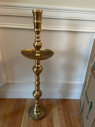 LARGE PERSIAN BRASS CANDLE PEDESTAL