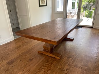 Trestle Dining Table With One Leaf