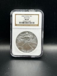 Beautiful NGC Graded 2006 Silver American Eagle Dollar MS-69