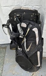 Nike Brand Black And White Golf Bag/Stand