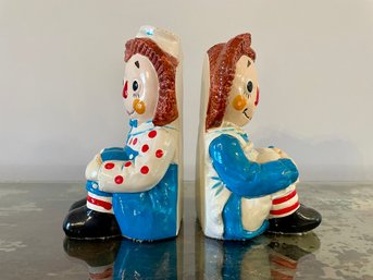 1970 Raggedy Ann & Andy Bookends