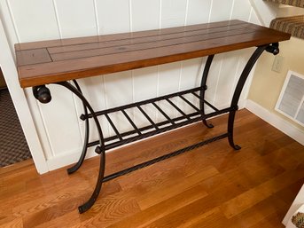 Modern Wood Snd Metal Console Sofa Table 52x16x32.5in