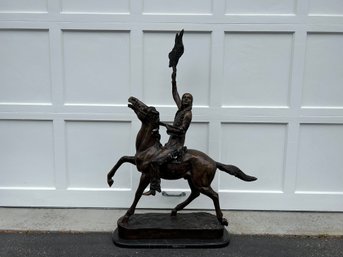 After Remington Bronze ''The Buffalo Signal' (f)