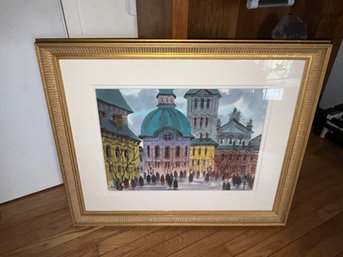 Stunning ORIGINAL WATERCOLOR PAINTING By Famed Artist ANATOLE KRASNYANSKY- Titled 'streets Of Rome'