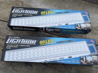 Two NIB-Bell Howell Lightbar-rechargeable 720 Lumens/60LED Light