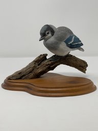 Jerry Barkley Bird Carving On Branch, Signed And Dated (1987)