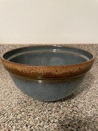 Speckled Blue Glazed Pottery Bowl