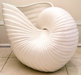 A Shell Form Wastebasket By Two's Company