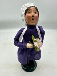 Byers Choice Carolers Girl With Pink Flower ~ 1997 ~