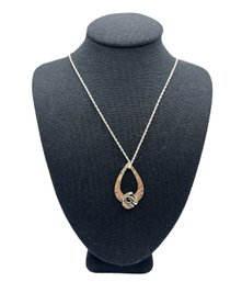 Beautiful Israeli Sterling Silver Rose Pendant On Italian Sterling Silver Chain