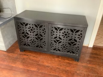 Black Cut Out Media Cabinet