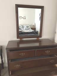 Bassett Cherry 3-Drawer Dresser With Mirror