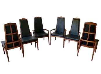 Foster McDavid Mid Century Modern Set Of Six Walnut Dining Chairs - Stunning!
