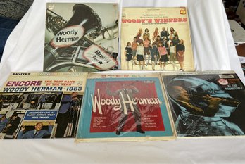 Five Woody Herman Vintage Jazz Vinyl LP Records