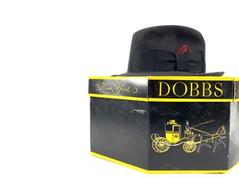 Dobbs Red Feathered Fedora In Original Dobbs Hatbox