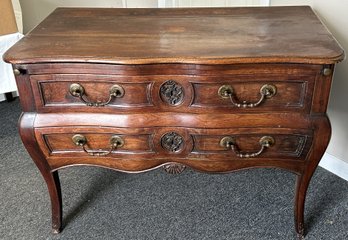 Antique French 2 Drawer Butler's Chest With Original Key