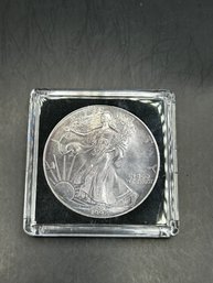1992 Uncirculated American Silver Eagle Dollar Nice Toning
