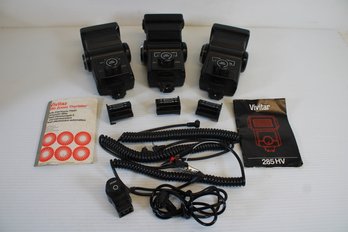 Trio Of Vintage Vivitar Zoom Thyristors Flash Units