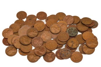 1949, 1950, 1950S, 1950D, 1951, 1951D Lincoln Wheat Cents - 77 Coins Total