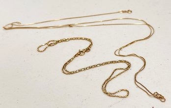 A Pair Of 14K Gold Necklaces