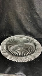 Footed Cut Glass Platter/cake Plate