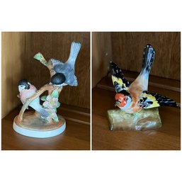 Two Crown Staffordshire Bone China Bird Sculptures