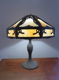 Antique 1920 Poul Henningsen P H Art Nouveau 8 Panel Slag Glass Lamp