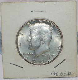 1968D Kennedy Half Dollar 40 Percent Silver Coin