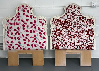 2 Adorable Twin Headboards-Red & Pink Toned Designs Of Flowers & Leaves ***Separate Pick-Up Location Sat. 8/10