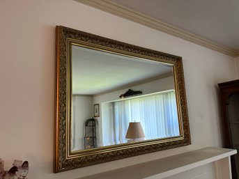 Beautiful Beveled Mirror Gold Leaf Motif Frame